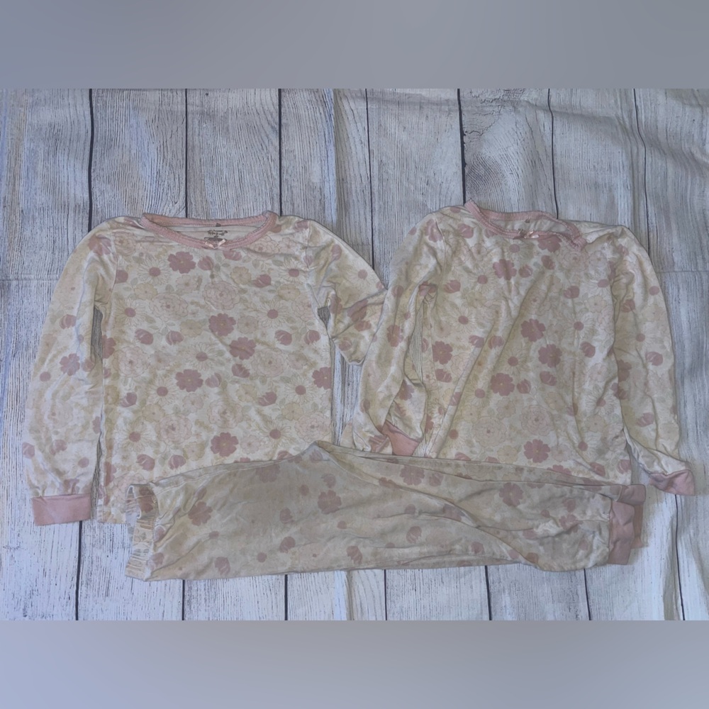 Milkberry Floral Cream and Pink Pajamas